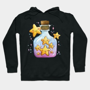 Fairy Bottle Little happy stars watercolour painting Hoodie